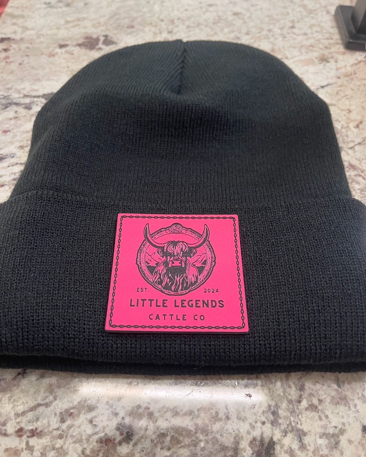 Little Legends Pink Leatherette Cuff Beanie