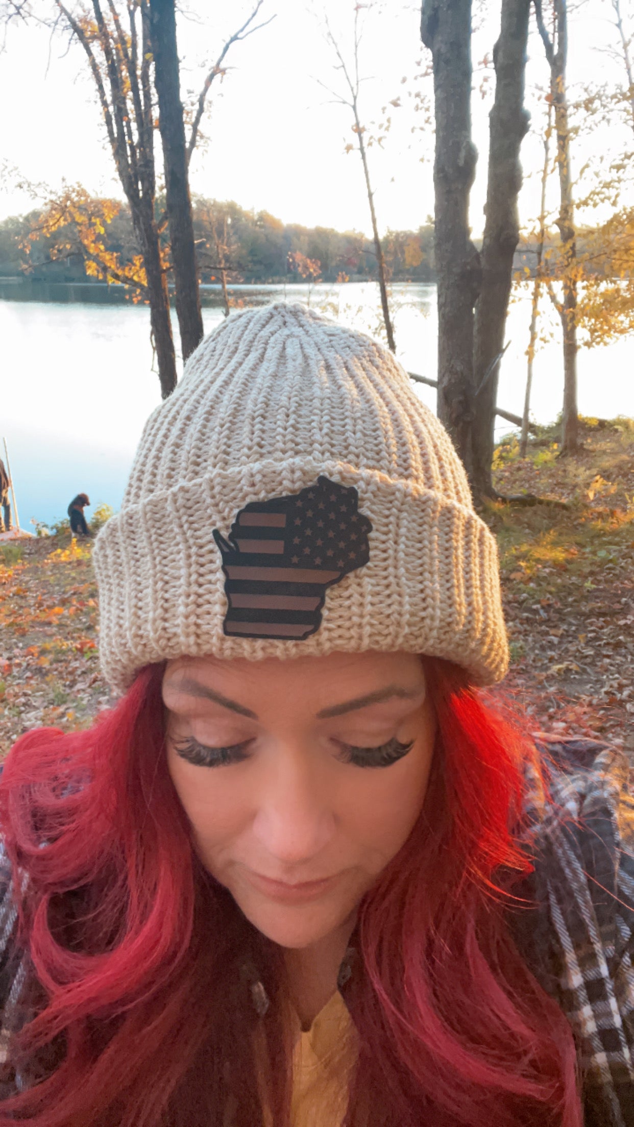 Wisconsin American Flag Beanie