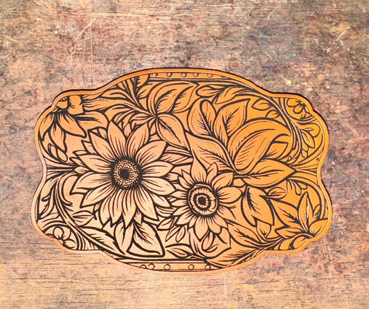 Western Tooled Buckel Leatherette Patch