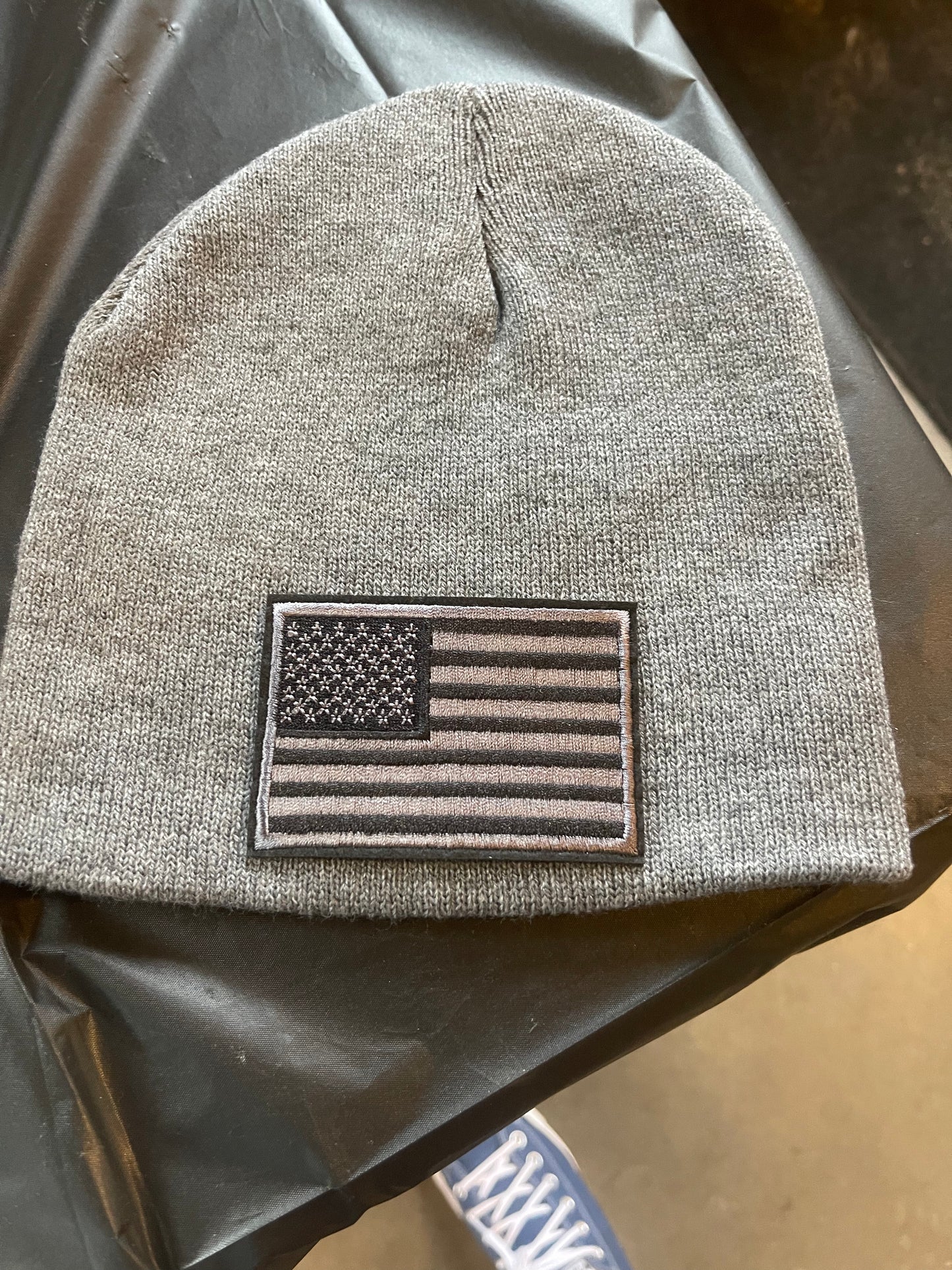 Grey and Black Flag Beanie